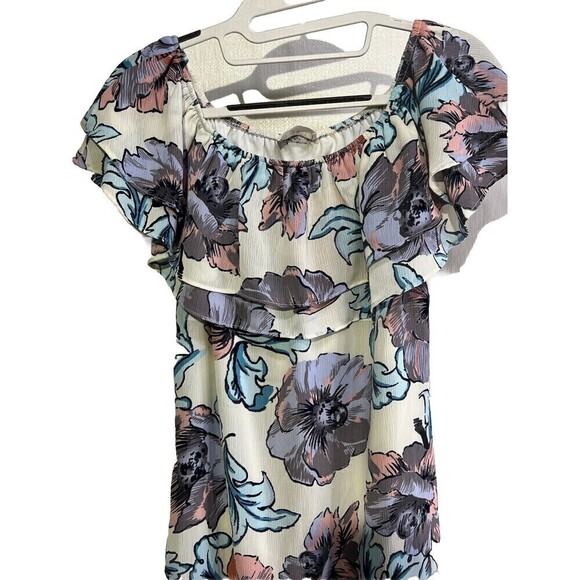 Everly bright floral off the shoulder cinch dress size small NWT - Picture 3 of 8